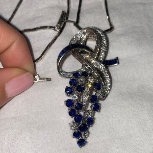 14k sapphire and Diamond necklace